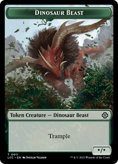 Dinosaur Beast // Dinosaur Double-Sided Token [The Lost Caverns of Ixalan Commander Tokens] | Mega City Incorporated