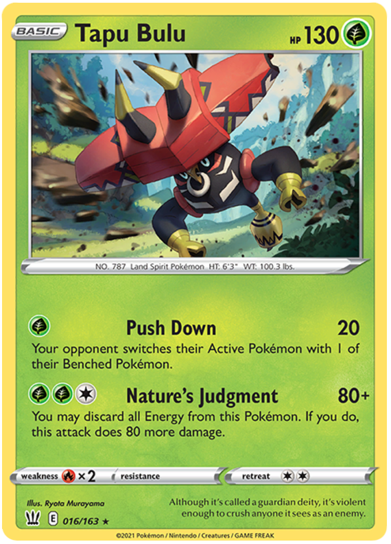 Tapu Bulu (016/163) (Theme Deck Exclusive) [Sword & Shield: Battle Styles] | Mega City Incorporated