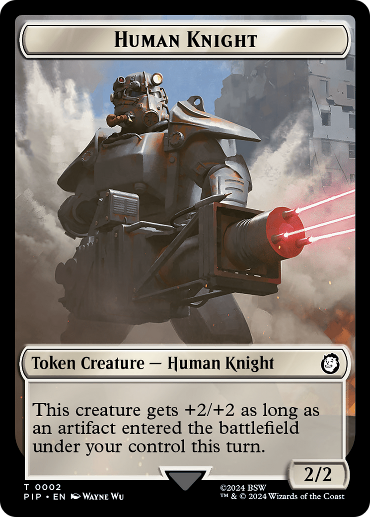 Human Knight // Copy Double-Sided Token [Fallout Tokens] | Mega City Incorporated