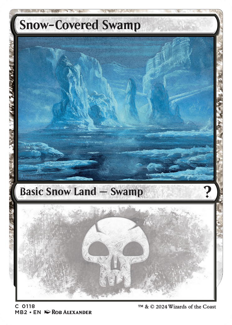 Snow-Covered Swamp (White Border) [Mystery Booster 2] | Mega City Incorporated