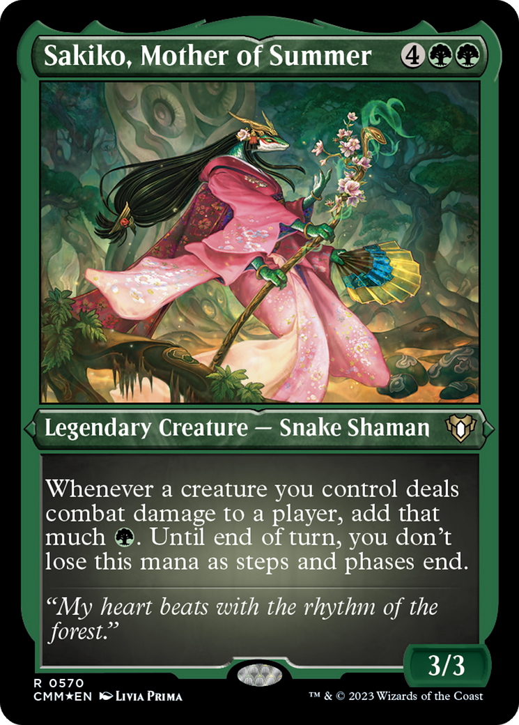 Sakiko, Mother of Summer (Foil Etched) [Commander Masters] | Mega City Incorporated
