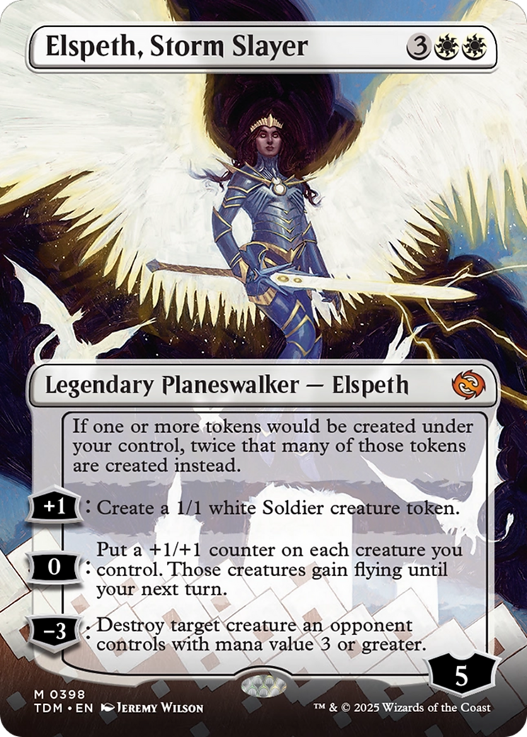 Elspeth, Storm Slayer (Borderless) [Tarkir: Dragonstorm] | Mega City Incorporated