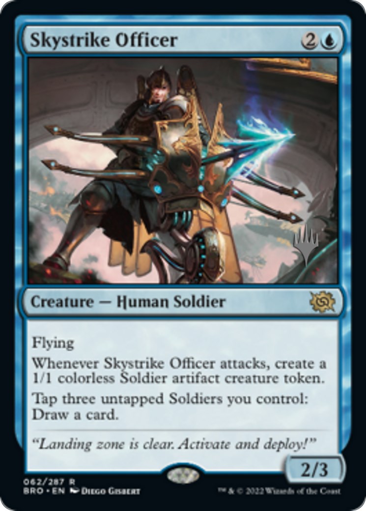 Skystrike Officer (Promo Pack) [The Brothers' War Promos] | Mega City Incorporated