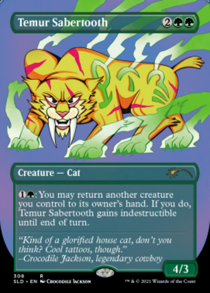 Temur Sabertooth (Borderless) [Secret Lair Drop Series] | Mega City Incorporated