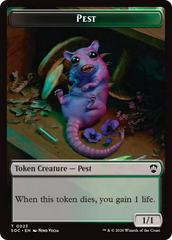 Saproling // Pest (0023) Double-Sided Token [Secrets of Strixhaven Commander Tokens] | Mega City Incorporated