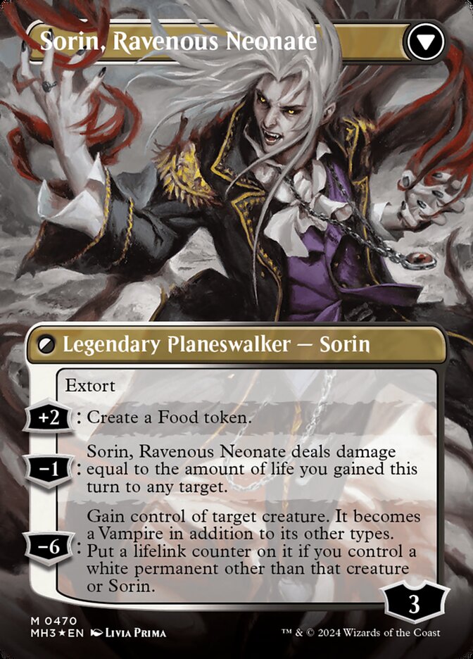 Sorin of House Markov // Sorin, Ravenous Neonate (Borderless) (Textured Foil) [Modern Horizons 3] | Mega City Incorporated