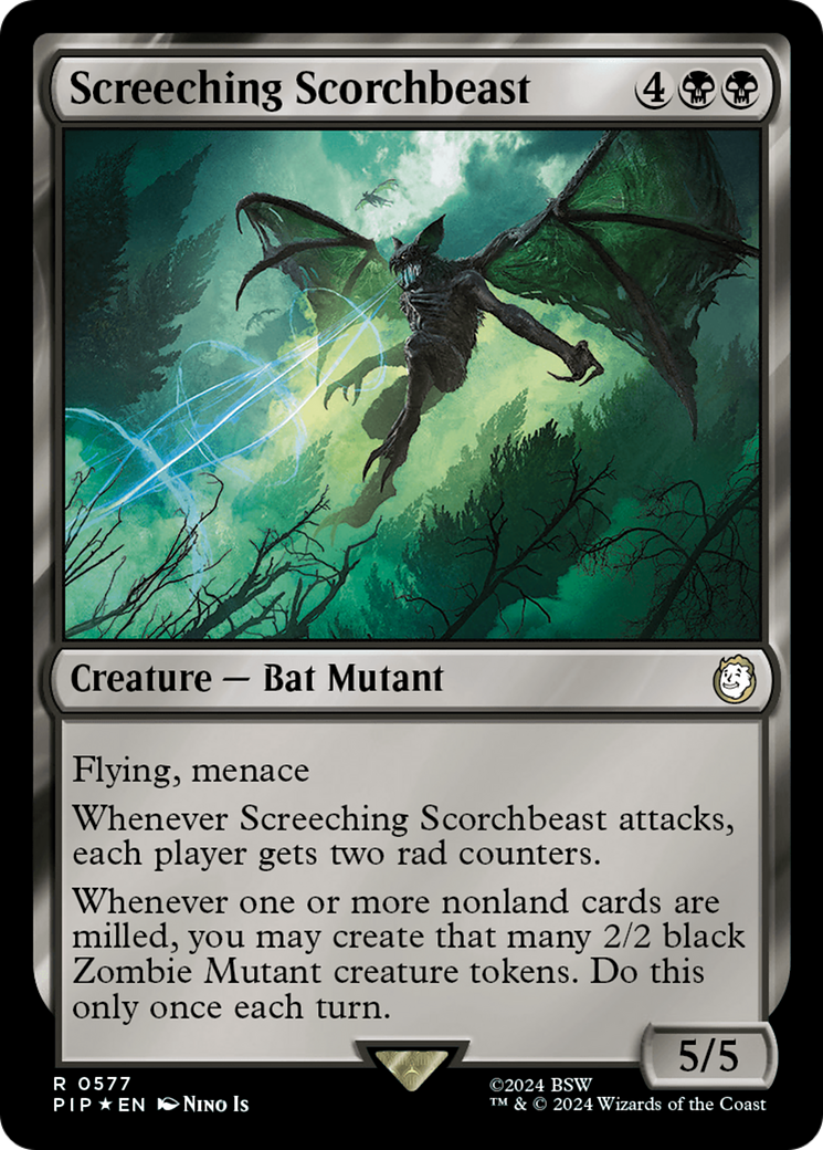 Screeching Scorchbeast (Surge Foil) [Fallout] | Mega City Incorporated