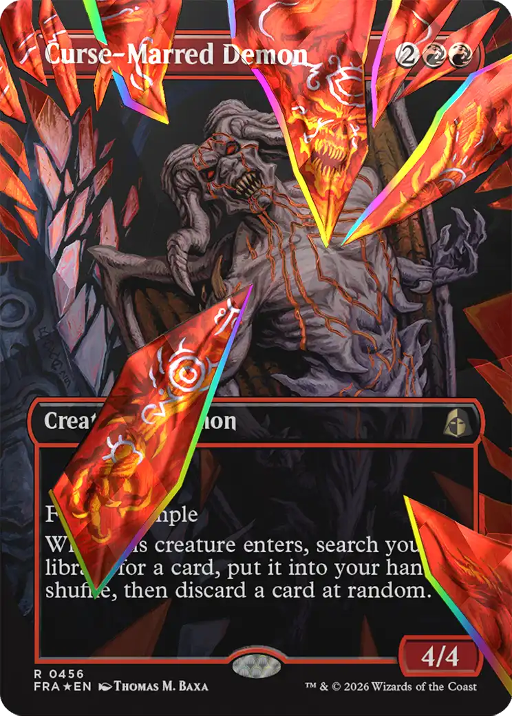 Curse-Marred Demon (Borderless) (Facet Foil) [Reality Fracture] | Mega City Incorporated