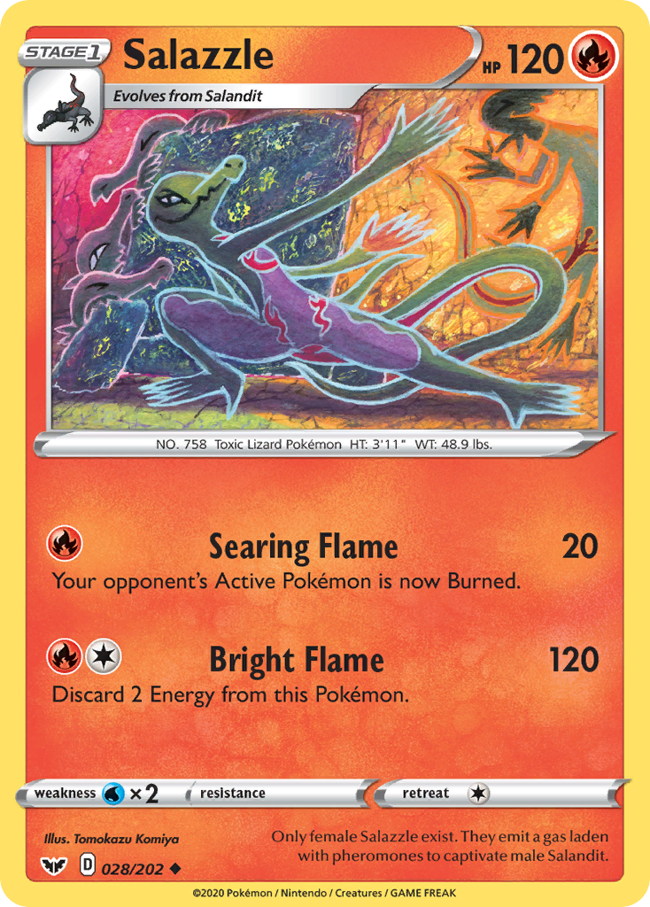 Salazzle (028/202) [Sword & Shield: Base Set] | Mega City Incorporated