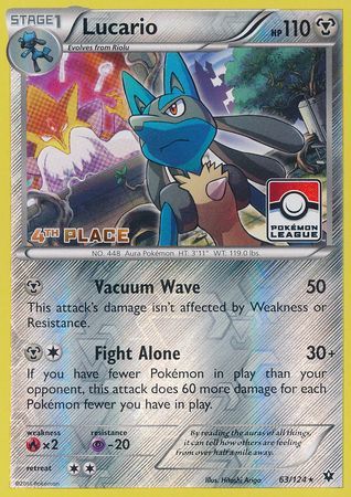 Lucario (63/124) (League Promo 4th Place) [XY: Fates Collide] | Mega City Incorporated