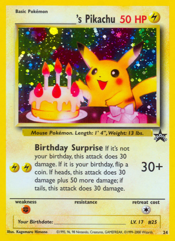 _____'s Pikachu (24) (Birthday Pikachu) [Wizards of the Coast: Black Star Promos] | Mega City Incorporated