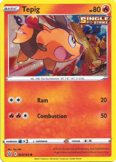 Tepig (023/163) (Cosmos Holo) [Sword & Shield: Battle Styles] | Mega City Incorporated