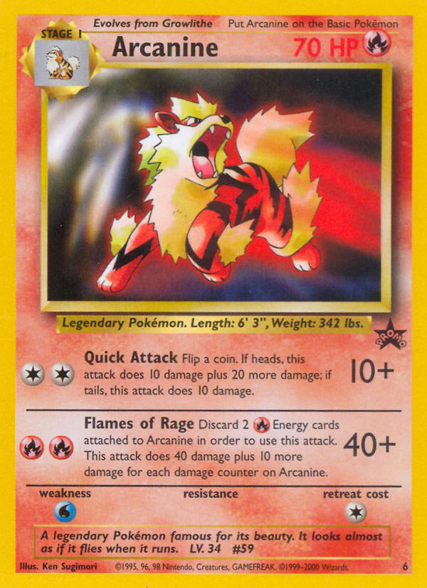 Arcanine (6) [Wizards of the Coast: Black Star Promos] | Mega City Incorporated