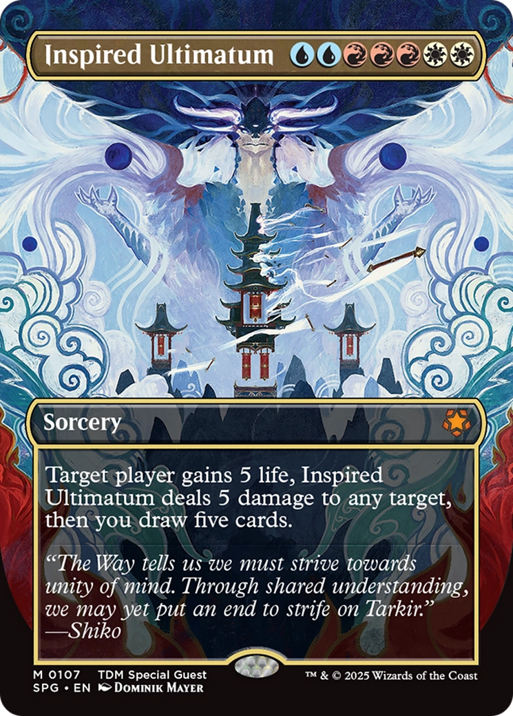 Inspired Ultimatum (Borderless) [Tarkir: Dragonstorm Special Guests] | Mega City Incorporated