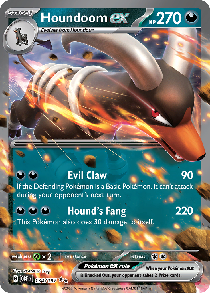 Houndoom ex (134/197) [Scarlet & Violet: Obsidian Flames] | Mega City Incorporated