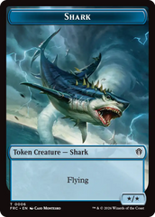 Warrior // Shark Double-Sided Token [Reality Fracture Commander Tokens] | Mega City Incorporated