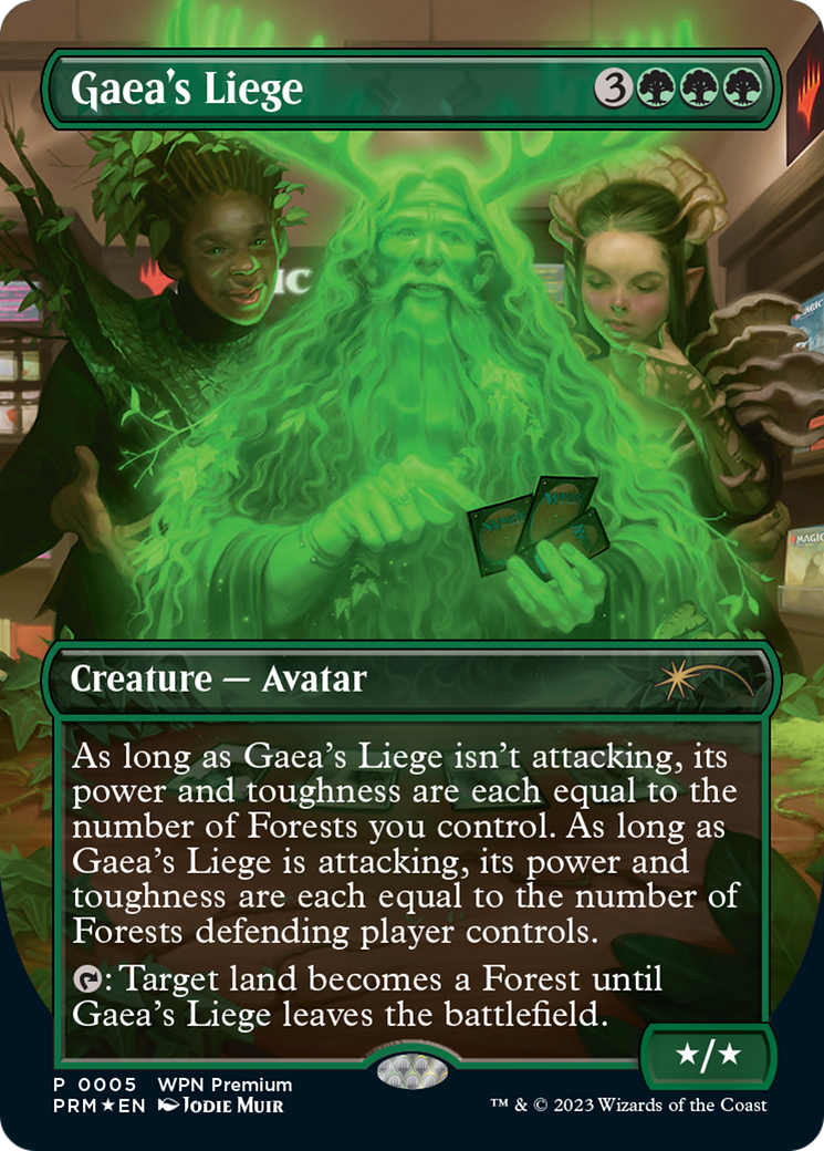Gaea's Liege (Borderless) [Wizards Play Network 2024] | Mega City Incorporated
