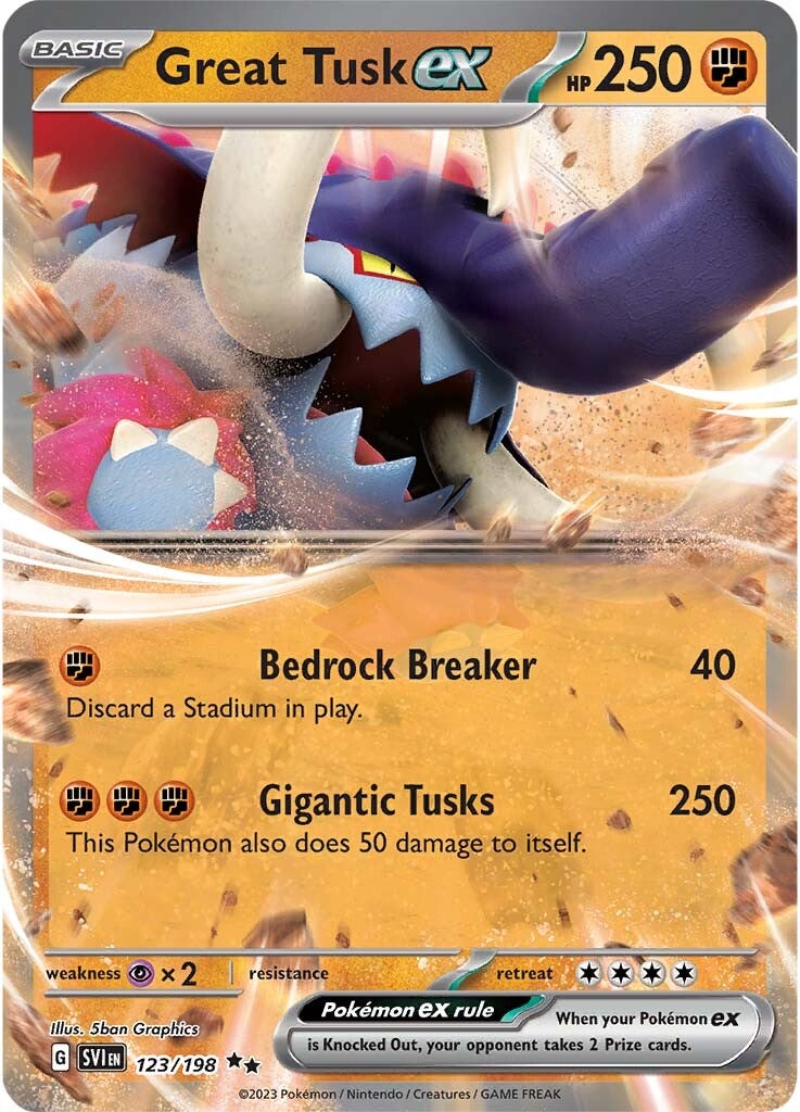 Great Tusk ex (123/198) [Scarlet & Violet: Base Set] | Mega City Incorporated