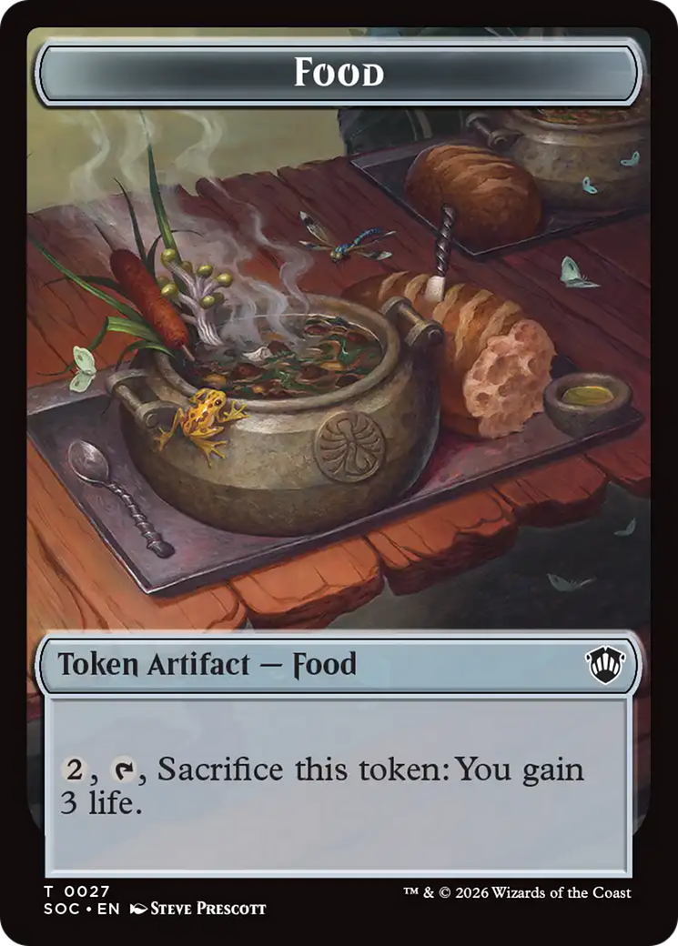 Elemental (0020) // Food Double-Sided Token [Secrets of Strixhaven Commander Tokens] | Mega City Incorporated