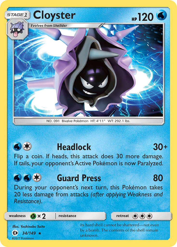 Cloyster (34/149) [Sun & Moon: Base Set] | Mega City Incorporated