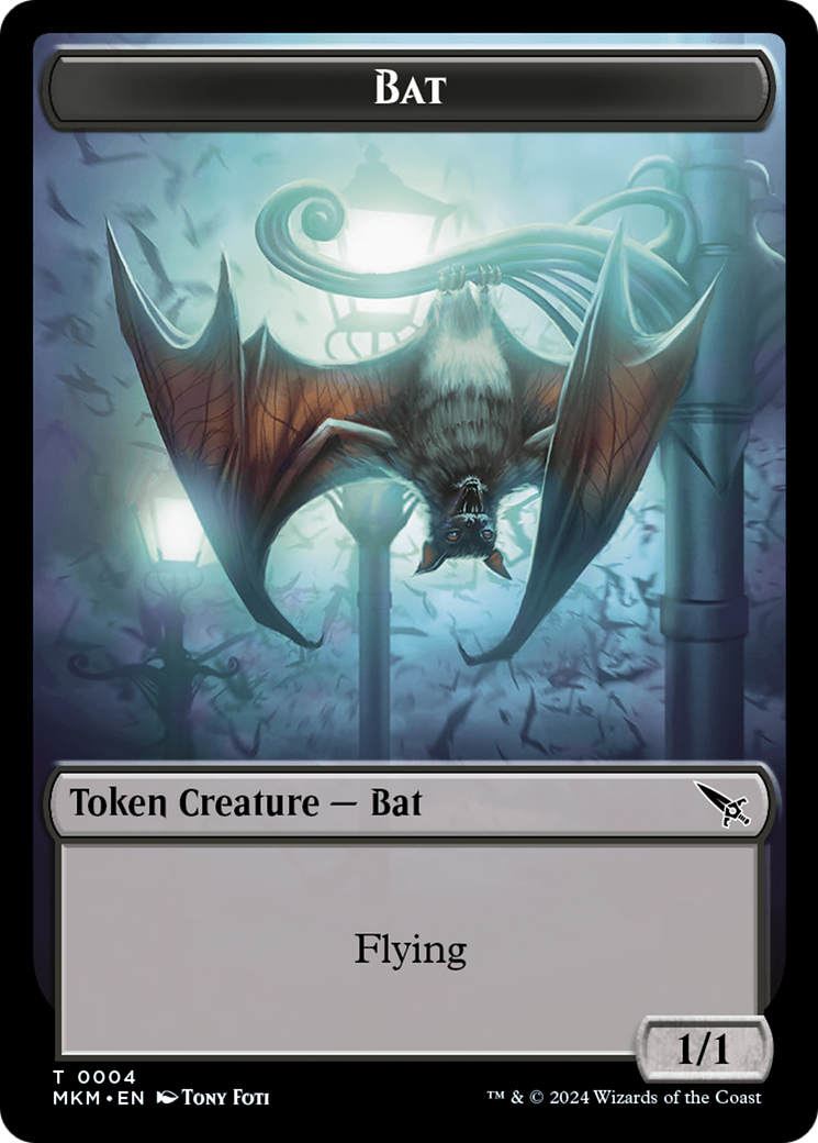 Detective // Bat Double-Sided Token [Murders at Karlov Manor Tokens] | Mega City Incorporated