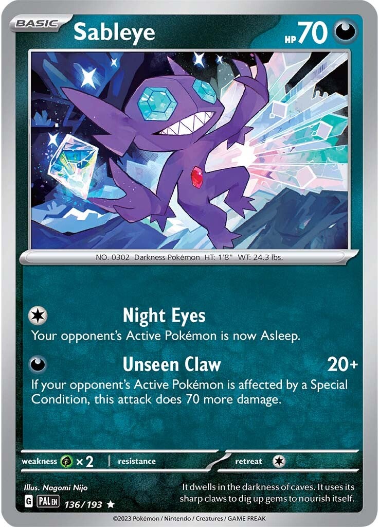 Sableye (136/193) [Scarlet & Violet: Paldea Evolved] | Mega City Incorporated