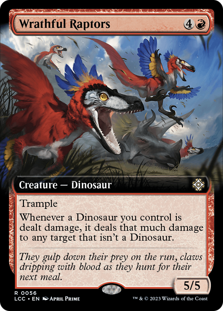 Wrathful Raptors (Extended Art) [The Lost Caverns of Ixalan Commander] | Mega City Incorporated