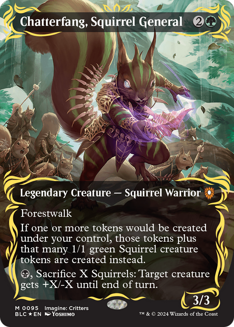 Chatterfang, Squirrel General (Borderless) (Raised Foil) [Bloomburrow Commander] | Mega City Incorporated