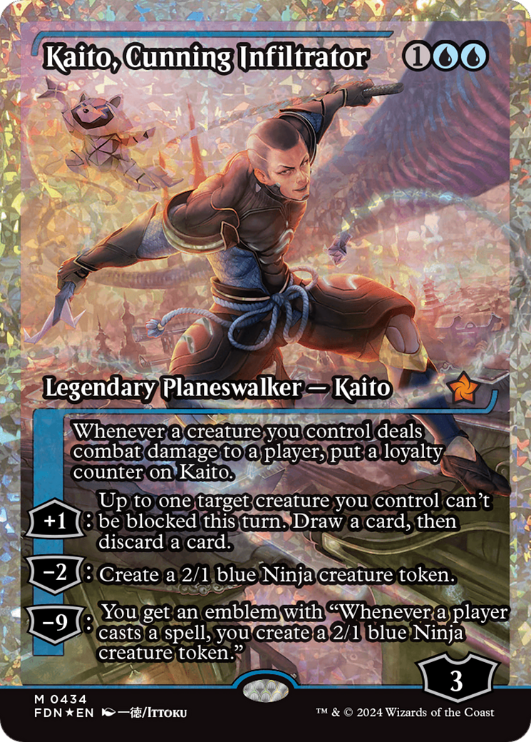 Kaito, Cunning Infiltrator (Showcase) (Frature Foil) [Foundations] | Mega City Incorporated