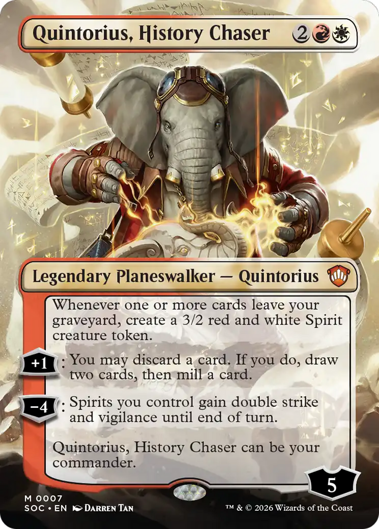 Quintorius, History Chaser (Borderless) [Secrets of Strixhaven Commander] | Mega City Incorporated