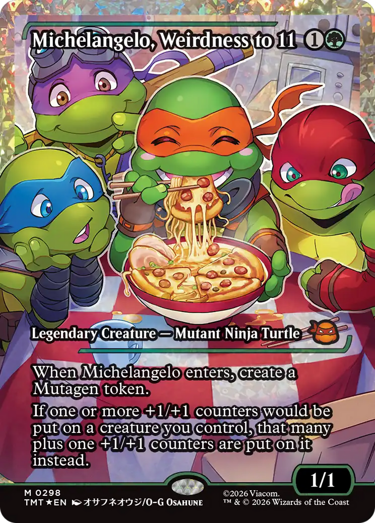 Michelangelo, Weirdness to 11 (Showcase) (Fracture Foil) [Teenage Mutant Ninja Turtles] | Mega City Incorporated