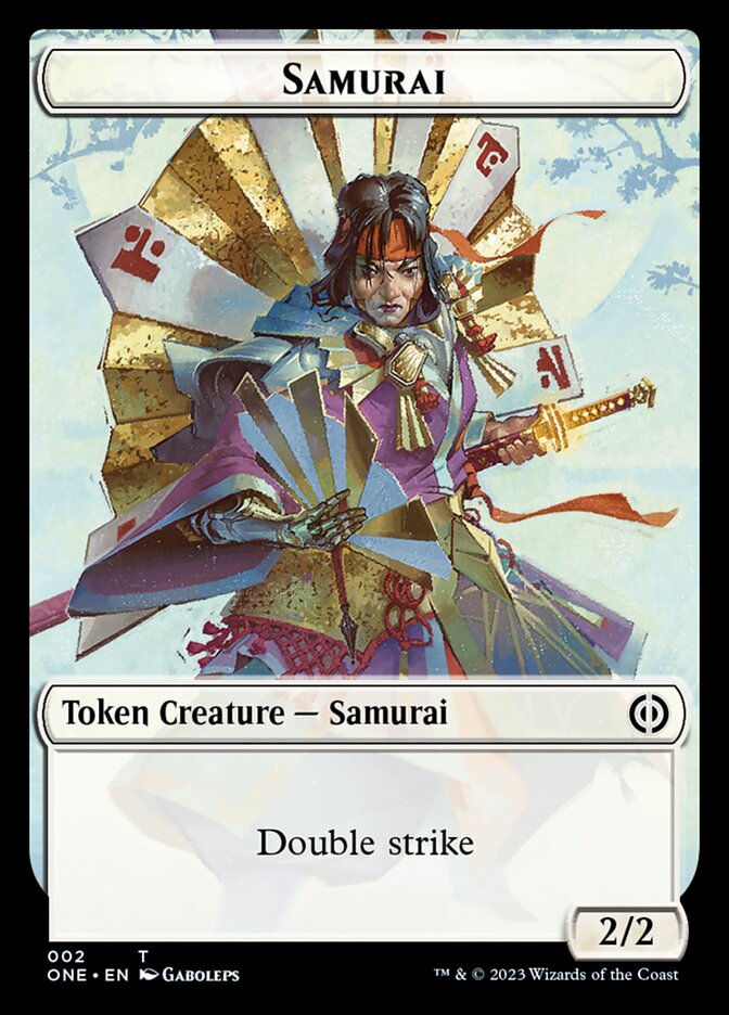 Rebel // Samurai Double-Sided Token [Phyrexia: All Will Be One Tokens] | Mega City Incorporated