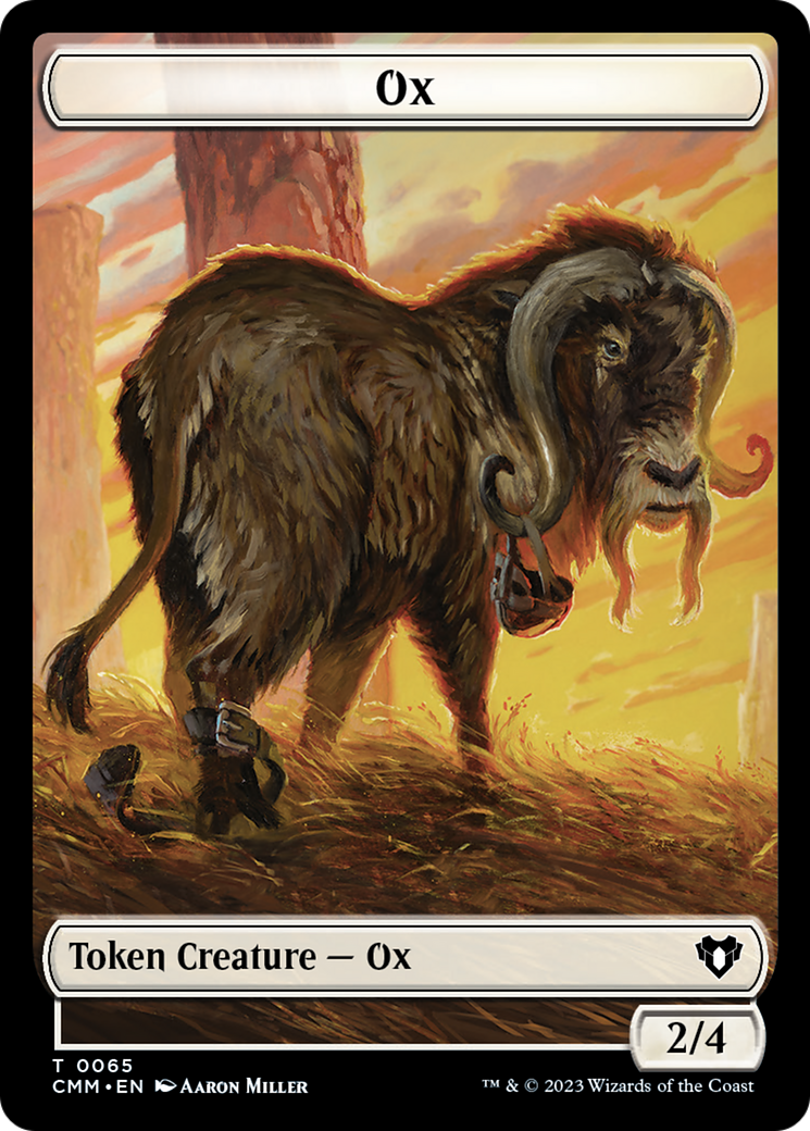 Phyrexian Golem // Ox Double-Sided Token [Commander Masters Tokens] | Mega City Incorporated