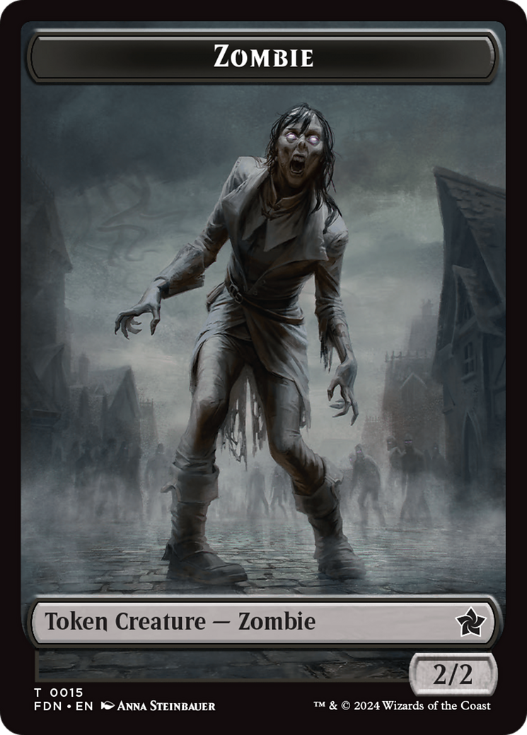 Faerie // Zombie Double-Sided Token [Foundations Tokens] | Mega City Incorporated