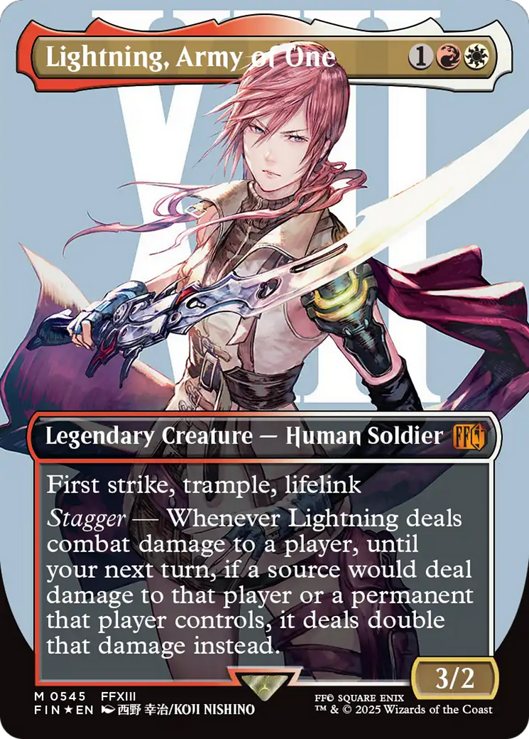 Lightning, Army of One (Borderless) (Surge Foil) [FINAL FANTASY] | Mega City Incorporated