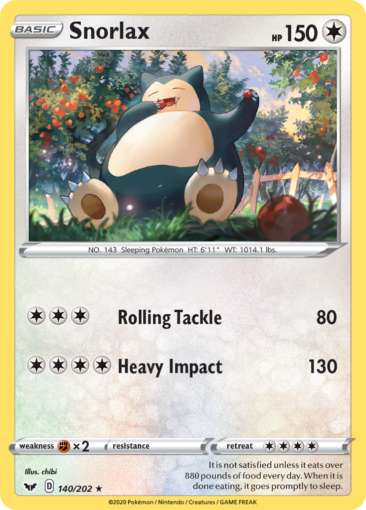 Snorlax (140/202) [Sword & Shield: Base Set] | Mega City Incorporated