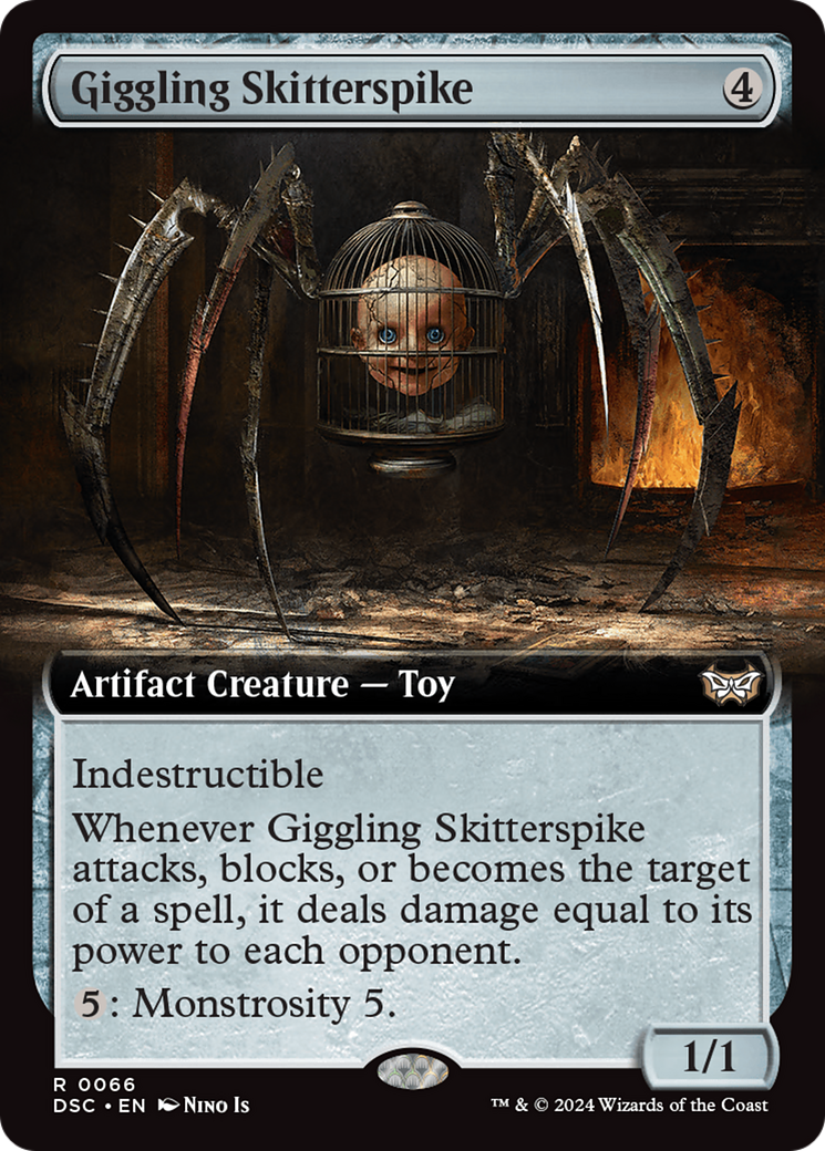 Giggling Skitterspike (Extended Art) [Duskmourn: House of Horror Commander] | Mega City Incorporated