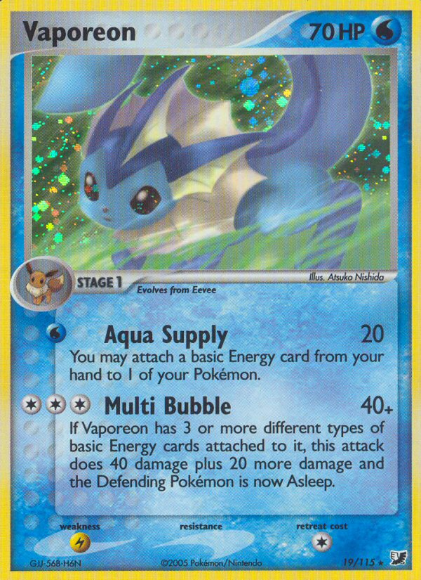 Vaporeon (19/115) [EX: Unseen Forces] | Mega City Incorporated