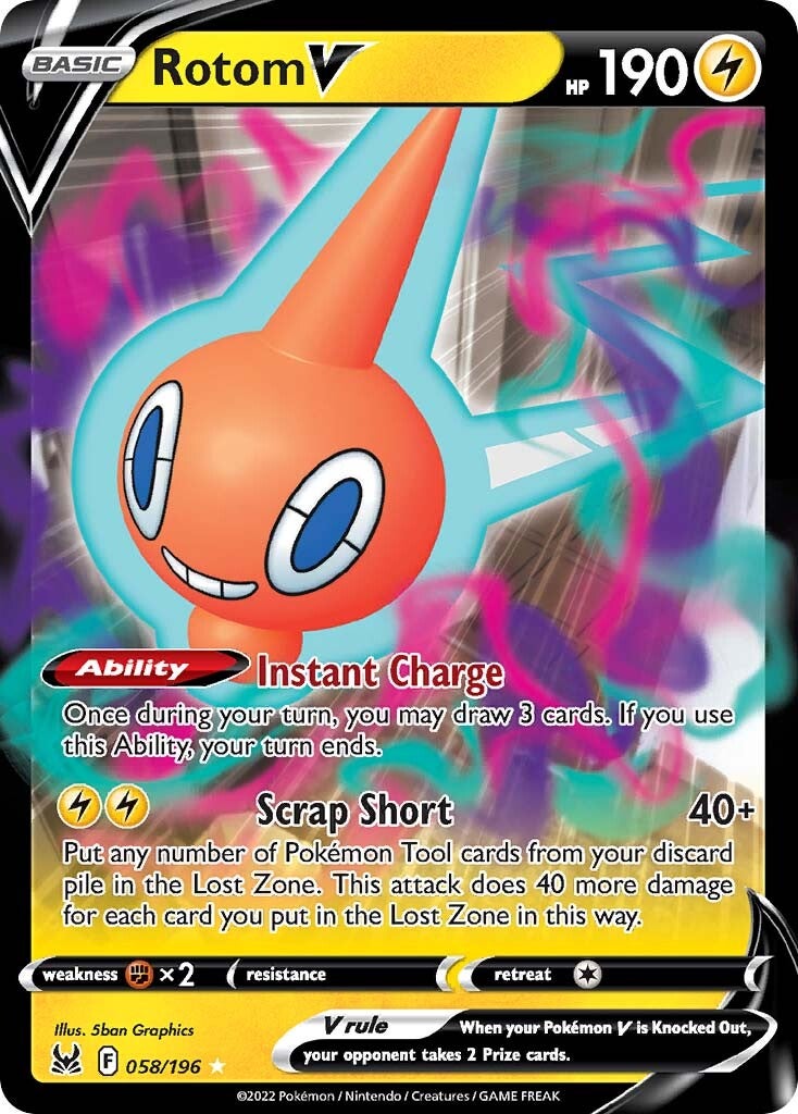 Rotom V (058/196) [Sword & Shield: Lost Origin] | Mega City Incorporated