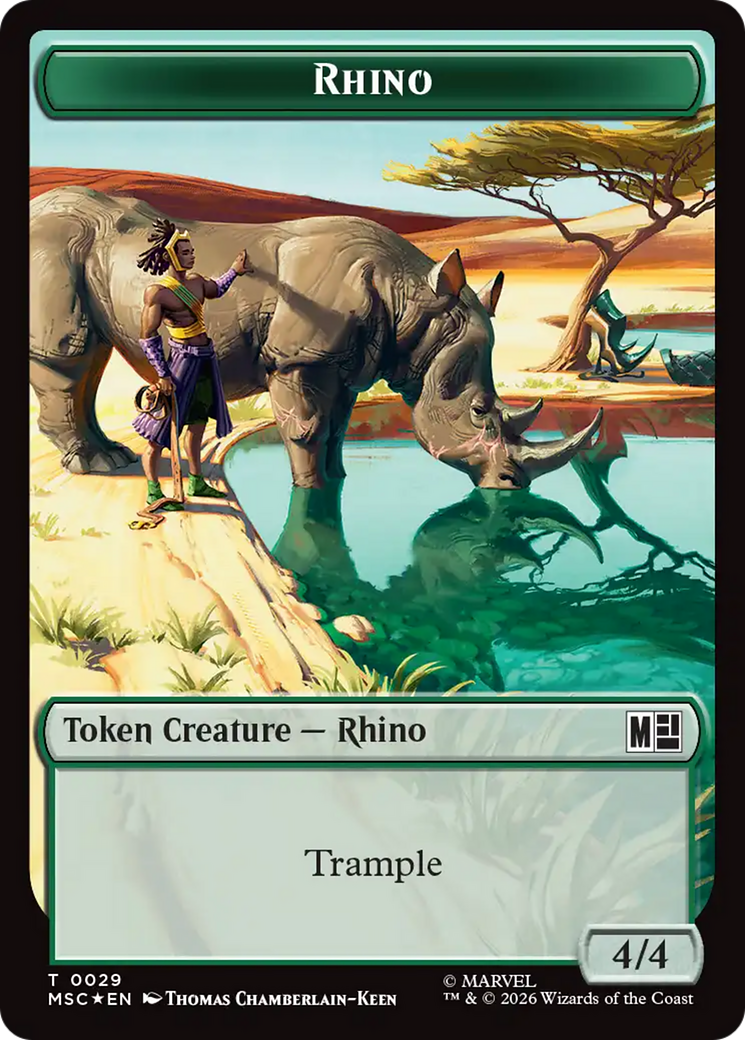 Rhino (029) // Beast (027) Double-Sided Token (Surge Foil) [Marvel Super Heroes Commander Tokens] | Mega City Incorporated