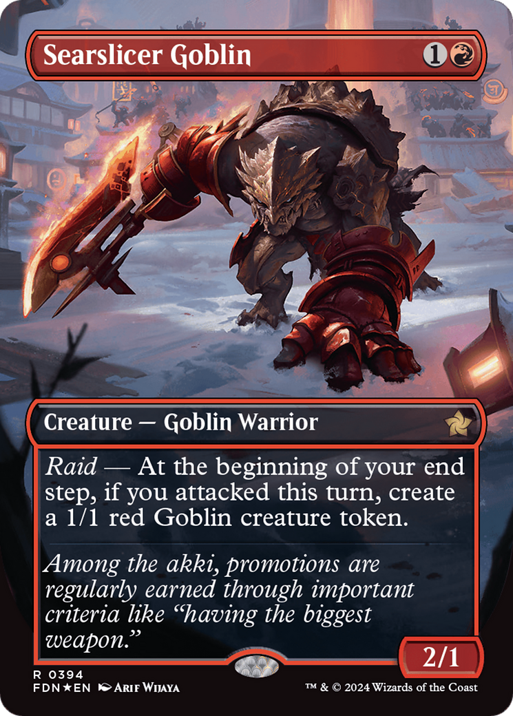 Searslicer Goblin (Borderless) (Mana Foil) [Foundations] | Mega City Incorporated