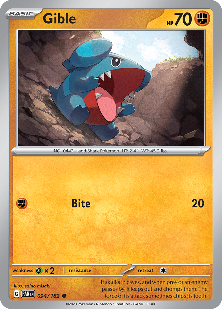 Gible (094/182) [Scarlet & Violet: Paradox Rift] | Mega City Incorporated