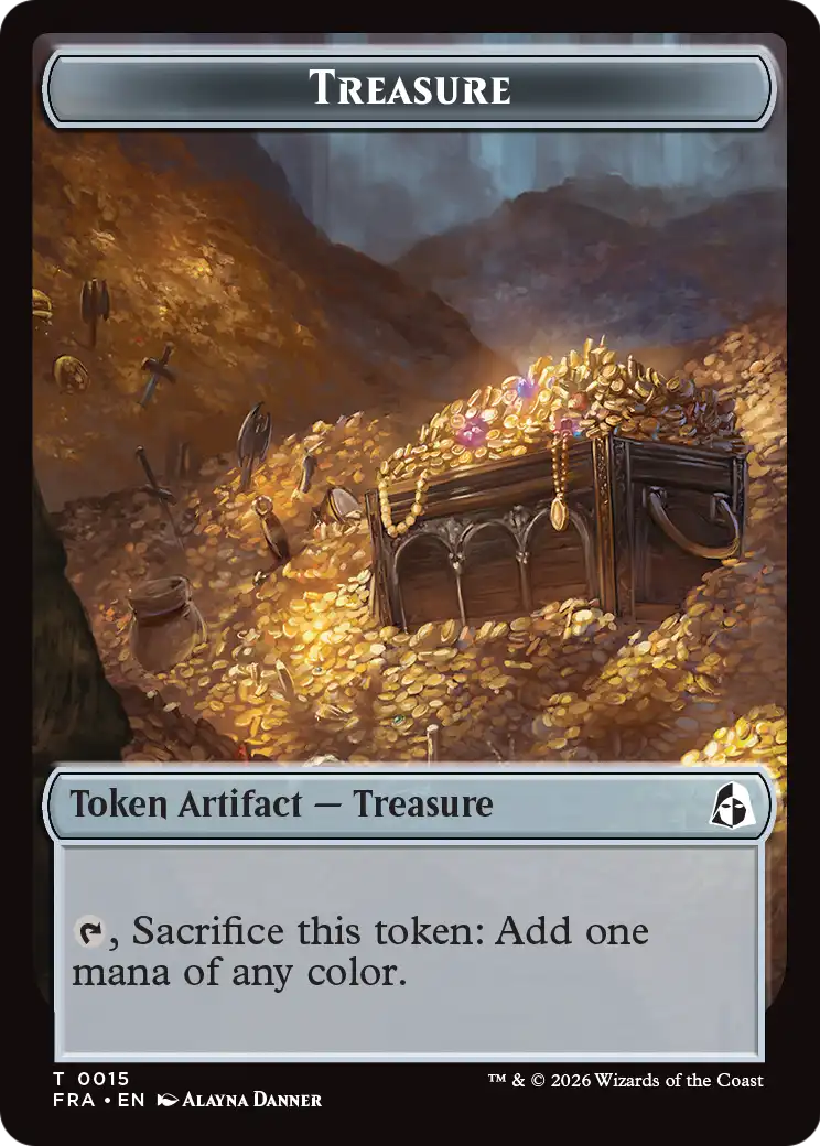 Dragon // Treasure Double-Sided Token [Reality Fracture Tokens] | Mega City Incorporated