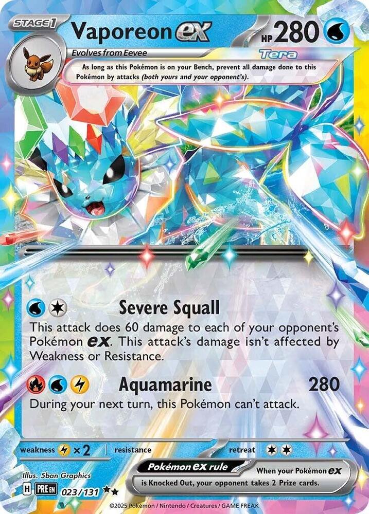 Vaporeon ex (023/131) [Scarlet & Violet: Prismatic Evolutions] | Mega City Incorporated