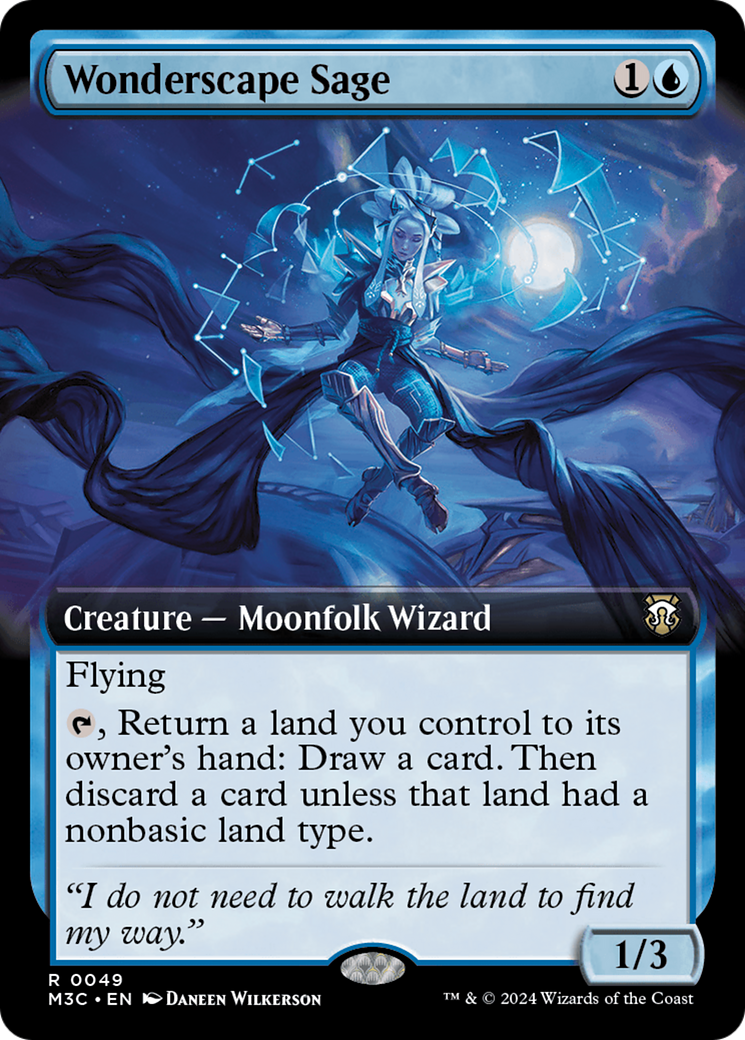 Wonderscape Sage (Extended Art) (Ripple Foil) [Modern Horizons 3 Commander] | Mega City Incorporated