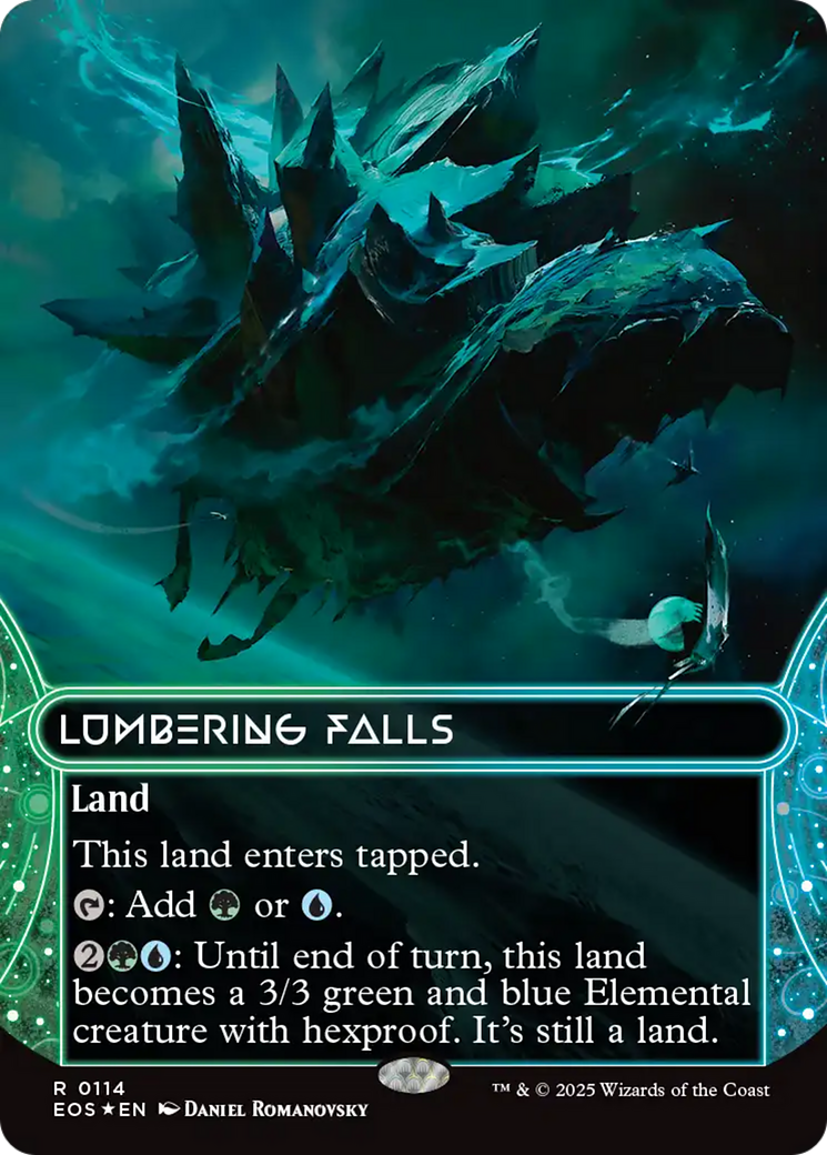 Lumbering Falls (0114) (Borderless) (Galaxy Foil) [Edge of Eternities: Stellar Sights] | Mega City Incorporated