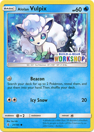 Alolan Vulpix (21/145) (Build A Bear Workshop Exclusive) [Sun & Moon: Guardians Rising] | Mega City Incorporated