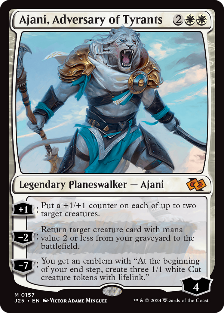 Ajani, Adversary of Tyrants [Foundations Jumpstart] | Mega City Incorporated