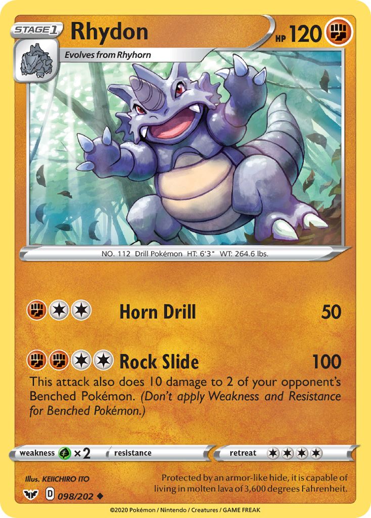 Rhydon (098/202) [Sword & Shield: Base Set] | Mega City Incorporated