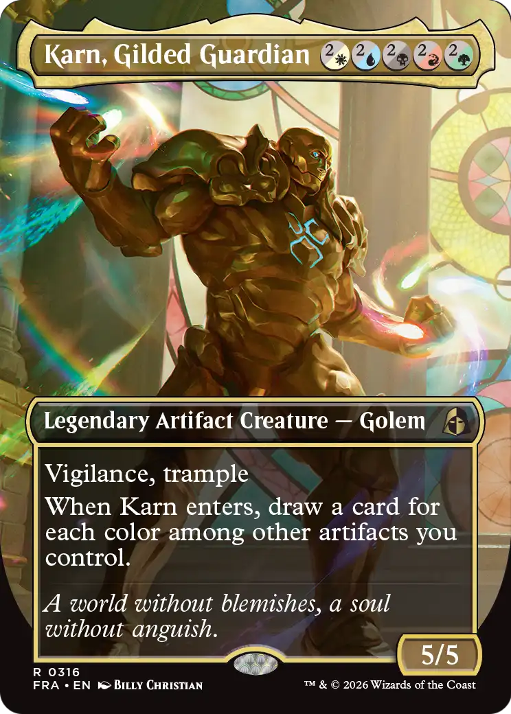 Karn, Gilded Guardian (Borderless) [Reality Fracture] | Mega City Incorporated